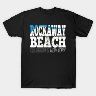 Fun Cool Rockaway Beach Queens New York with Subway Map T-Shirt